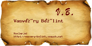 Vasváry Bálint névjegykártya